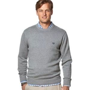 New Chaps men’s grey 100% cotton crew neck sweater with chest logo size X-LARGE